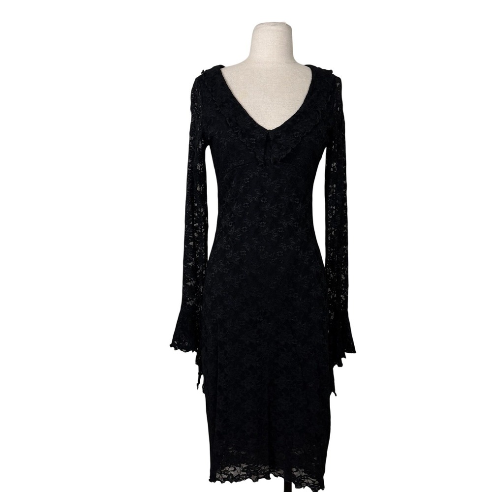 VTG 90s Y2K Wet Seal Floral Lace Dress Sz L Witchy Fairy Grunge Whimsigoth